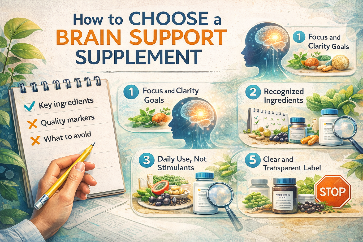 How to Choose a Brain Support Supplement: A Practical Checklist (Ingredients, Quality, and What Actually Matters)